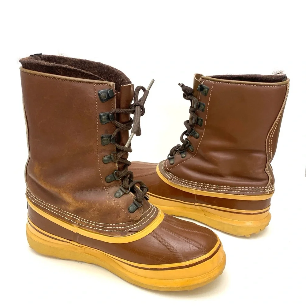 Sorel Men's Kaufman Arctic Wool Lined Brown Leather Winter Boots (Boots Only)